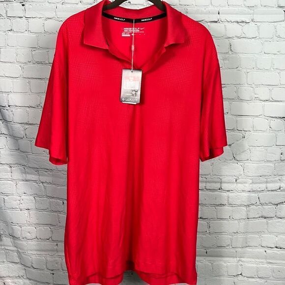 Nike NWT Golf Mens Shirt Size L Tour Performance Red W/pattern - Picture 1 of 5
